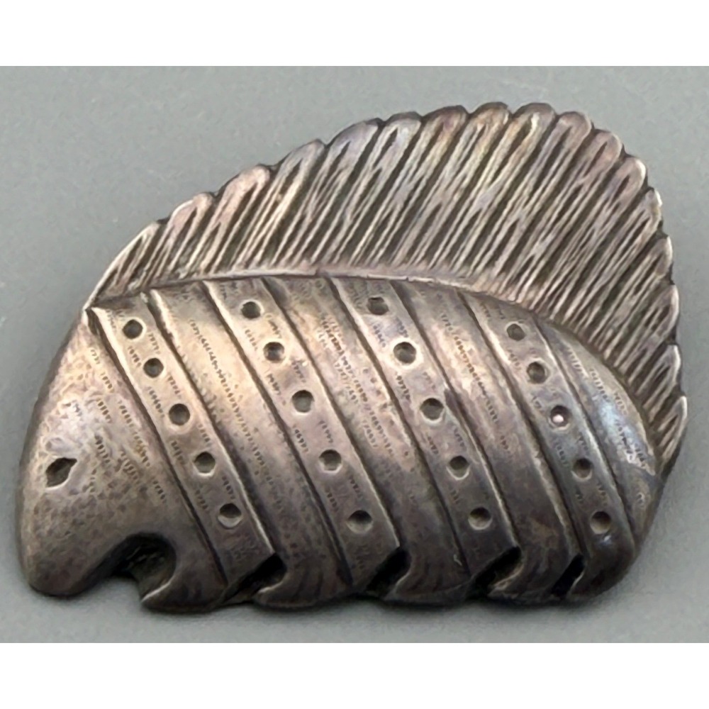 Vintage Sterling Silver Hedgehog Brooch Kalevala Koru Scandinavian modernist